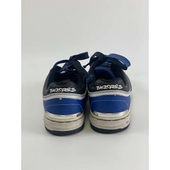 Skechers SKX Leather Sneakers Blue Black White 91787L Lace Up Youth Boys Size 3 - Picture 5 of 11